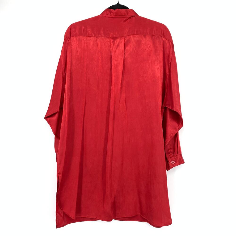 VTG Rodier 2 Piece Long Sleeve Top + Pleated Skirt Set Womens Size 42 US 10 Red - Picture 9 of 13